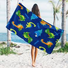 Fiber Towels Shein 1pc Dinosaur Pattern Large Beach Towel/Ultra-Fine Fiber Beach Towel/Sports Towel, Simple Style Soft Beach Summer, Beach Badlakan Multifärgad