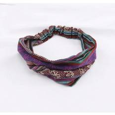 Shein 1pc Women Retro Fabric Wide Headband Head Wrap Hair Accessories Color Block Hairband