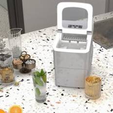 Homcom Portable Ice Maker with Automatic Cleaning Silver