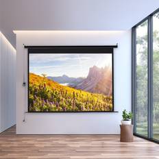 Projector Screens Inbox Zero White Electric Wall Mounted Projector Screen