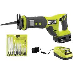 Ryobi Reciprocating Saws Ryobi ONE 18V Cordless Reciprocating Saw Kit with Battery and Charger w/ Multi-Purpose Reciprocating Saw Blade Set 35-Piece