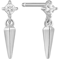 Ania Haie Spike Stud Earrings - Silver/Transparent