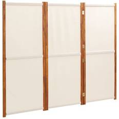 vidaXL 3-Panel Cream White Romavdeler 210x180cm