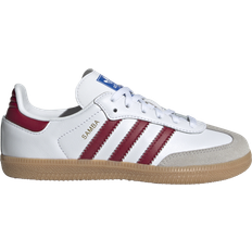 Adidas White Children's Shoes Adidas Kid's Samba OG - Cloud White/Collegiate Burgundy/Gum