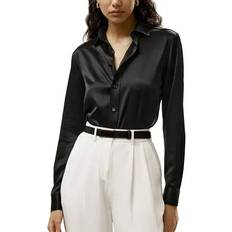 LilySilk Tailored Silk Shirt - Black