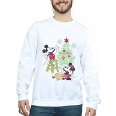 Disney Mickey And Minnie Christmas Tree Sweatshirt - White
