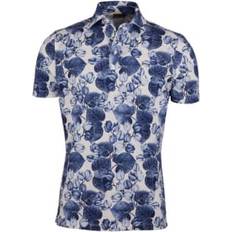 Stenströms Herren Poloshirts Stenströms Slim Blue Patterned Polo Shirt 4401352580171