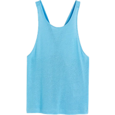 Linen Tank Tops H&M Linen Blend Vest Top - Blue