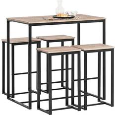 SoBuy OGT15-N Black/Natural Juego de Comedor 60x100cm 5pcs