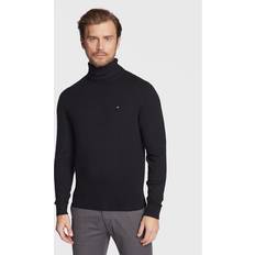 Tommy Hilfiger Black Jumpers Tommy Hilfiger Organic Roll Neck Sweater - Black