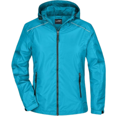 Damen - Türkis Regenbekleidung James & Nicholson Women's Rain Jacket - Turquoise/Iron Gray