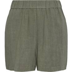 Pieces Nainen Shortsit Pieces Vinsty Hw Linen Shorts - Vihreä