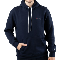 Champion Small Logo Lettering Fleece Hoodie - Blue