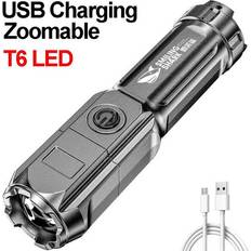 White Camping Lights KELUOFU Led Flashlight Outdoor Portable Home Built-in Battery Rechargeable Multi-function Torch