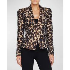 Leopard Blazers L'agence Bethany Structured Jacquard Leopard Blazer