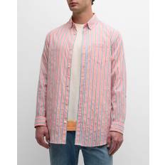 Scotch & Soda Kleding Scotch & Soda Dobby Stripe Roll Up Sleeves Roze