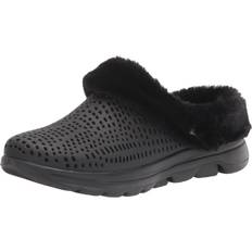 Skechers Women Clogs Skechers Women's Foamies GOwalk Tonal Faux Fur Clog, Black