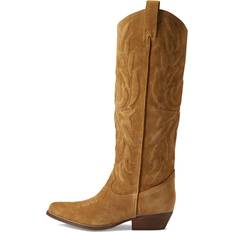 Guess Women High Boots Guess Women's Ginnifer Tall Cowboy Boots Brown Leather