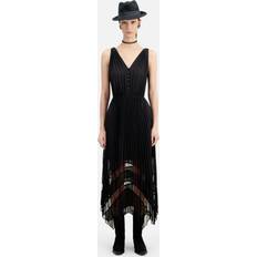 The Kooples Long Black Pleated Dress