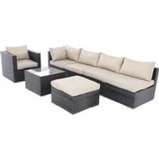 Rattan furniture Furniture One 7 Piece Rattan Outdoor Lounge Set
