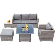 Oseasons Oseasons&#174; Acorn Rattan Firepit Outdoor Lounge Set