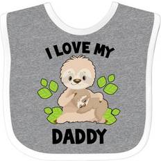 Red Food Bibs Inktastic Cute Sloth I Love My Daddy with Green Leaves in Black Baby Bib