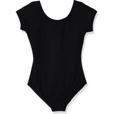 Black - Girls Bodysuits Capezio Short Sleeve Leotard Girls