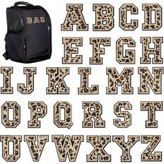 Shein 1 Pc Letter A-Z Chenille Iron On Letter Patches, Alphabet Patch Letters Embroidered For Clothes, Dress, Hat, Jeans, Shoes Bags, DIY SuppliesLeopard