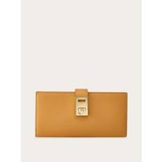 Natural Carteras Ferragamo Woman Hug continental wallet LIGHT CAMEL