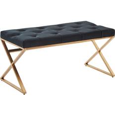 Stahl Sofabänke FineBuy Upholstered Black Sofabank 90x46cm