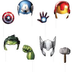 Accesorios de Foto, Sombreros de Fiesta y Bandas Unique Avengers Photo Booth Props 8 Pcs