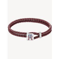 Rosso Bracciali Tommy Hilfiger Bracciale TH Monogram - Pelle Bordeaux