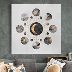 Or Arts encadrés Klebefieber Tableau Sur Toile Phases De Lune Abstraites Art encadré