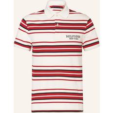 Tommy Hilfiger Beige Polo Shirts Tommy Hilfiger Monotype Stripe Honeycomb Regular Polo CALICO