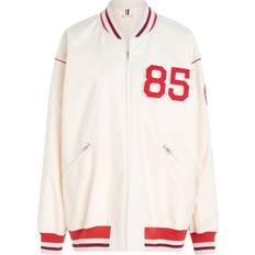 Ribbed - Women Outerwear Tommy Hilfiger Back Logo TH Crest Oversized Baseball Jacket CALICO XS-S