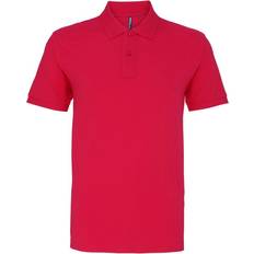 One Size Polo Shirts ASQUITH & FOX Plain Short Sleeve Polo Shirt Pink