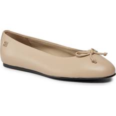 Tommy Hilfiger Ballerinas Tommy Hilfiger Essential Leather Flag Plaque Ballerinas WHITE CLAY