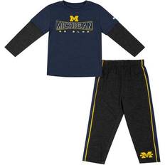 Colosseum Toddler Michigan Wolverines Long Sleeve T-shirt & Pants Set - Navy/Black