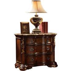 Polyester Bedside Tables Galaxy Dark Walnut