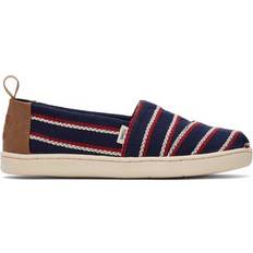 Toms Kid;s Alpargata Shoe - Navy Woven Stripes