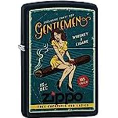 Zippo Cigar Girl Design Matte Black 218-076647, aansteker zwart