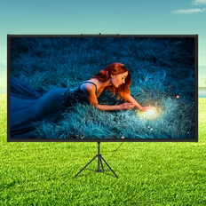 Projector Screens VEVOR White Portable Tripod Projector Screen, Polyester in Brown 54 H x 96 W in s- Brown
