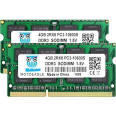 motoeagle DDR3 1333MHz 204-Pin SODIMM 8GB Kit 2x4GB 2RX8 PC3-10600 PC3-10600S 1.5V Laptop Memory RAM for Intel AMD and Mac Computer