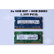 2x 4GB=8GB DDR3 1600Mhz PC3L-12800S 1.35V 204pin RAM Memory