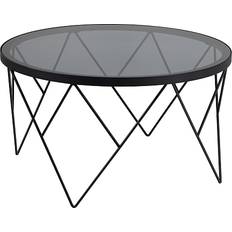 AC Design Furniture Halstow Black with Smoked Glass Top Coffee Table 80x80cm