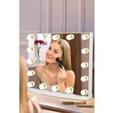 Living and Home Makeup Vanity Mirror with LED Lights Gift Set White Size