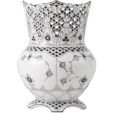 Royal Copenhagen Sort Vaser Royal Copenhagen Sort Musselmalet Helblonded Hvid Vase 22cm