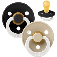 Bibs Rund Colour Sut 2-Pak Str. 3 Naturgummi GLOW Black/Vanilla