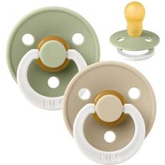 Bibs Rund Colour Sut 2-Pak Str. 3 Naturgummi GLOW Sage/Vanilla