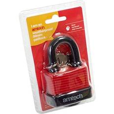 Security AmTech 50mm Weatherproof Padlock 4 Keys Security Amtech Garage